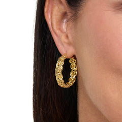 Bellezza Bronze Byzantine Link Hoop Earrings