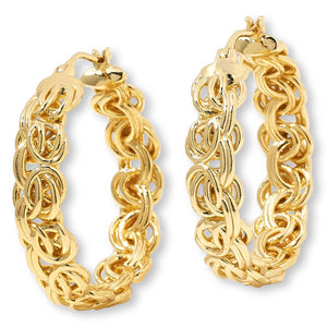 Bellezza Bronze Byzantine Link Hoop Earrings