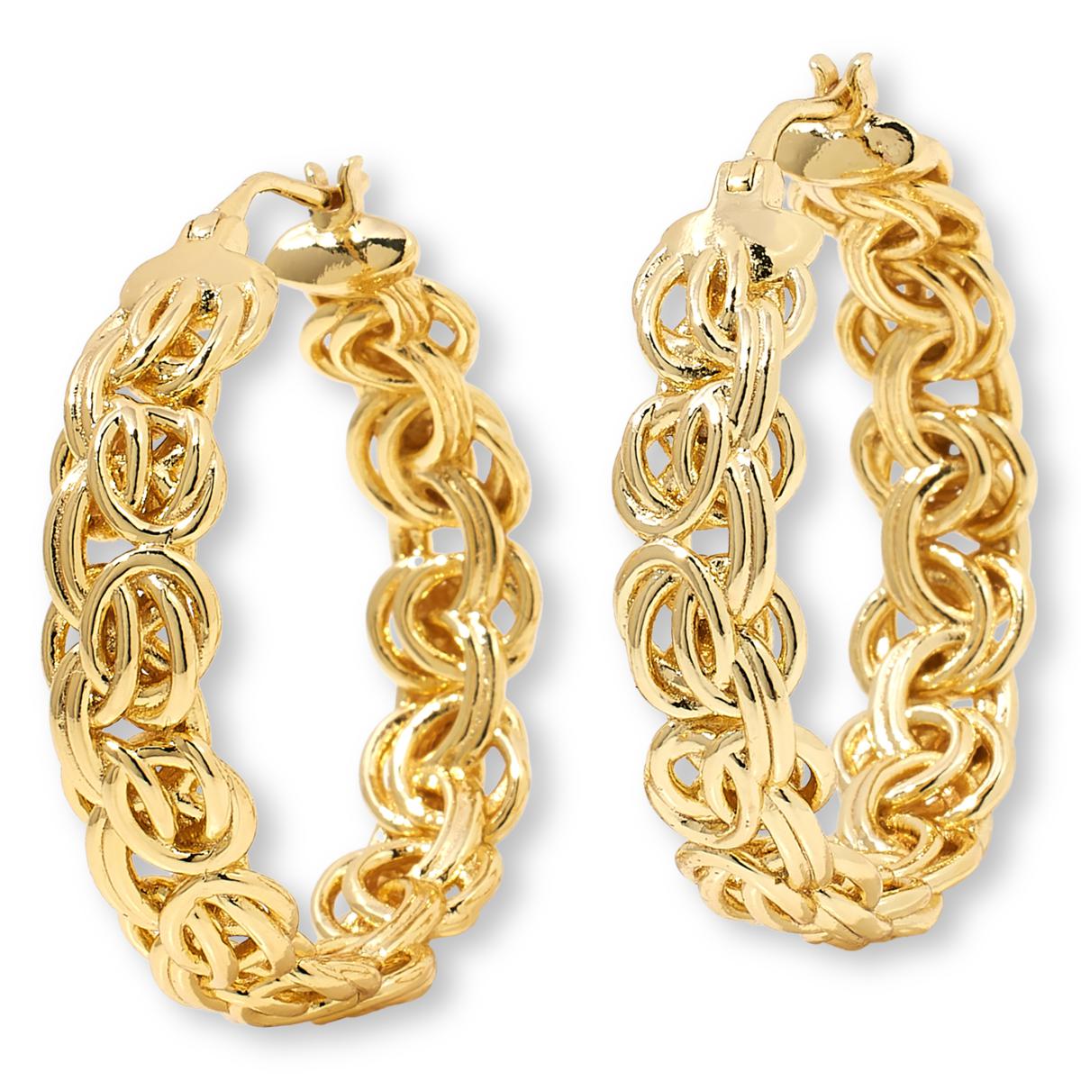 Bellezza Bronze Byzantine Link Hoop Earrings