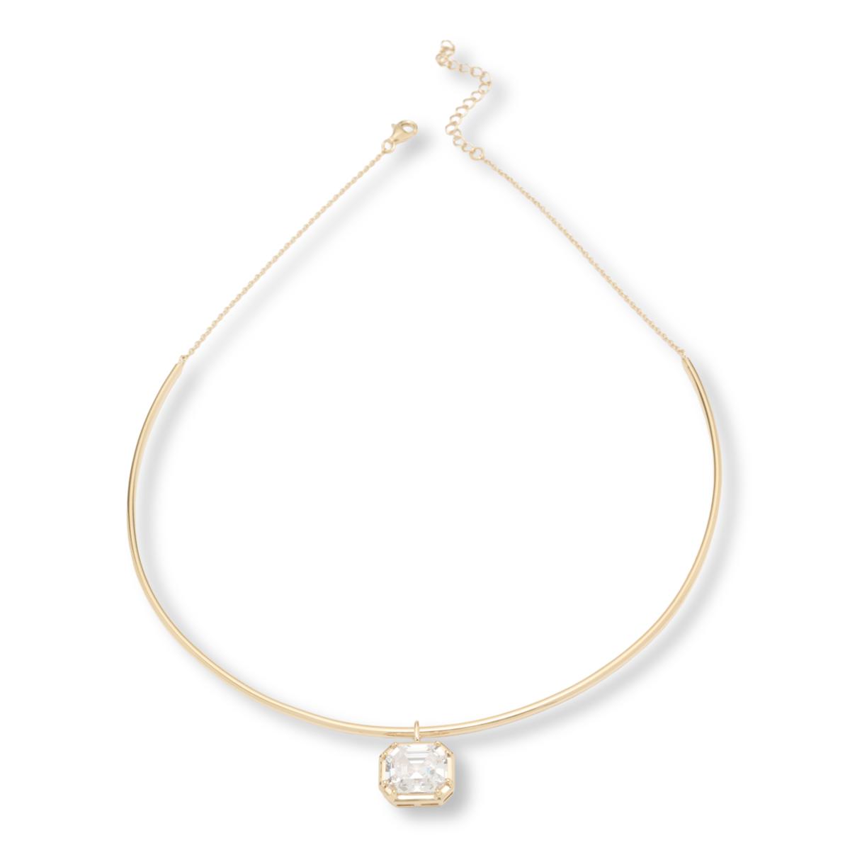 Absolute Sterling Silver Goldclad 7.25ct Emerald Cut Drop Collar Necklace, 16"