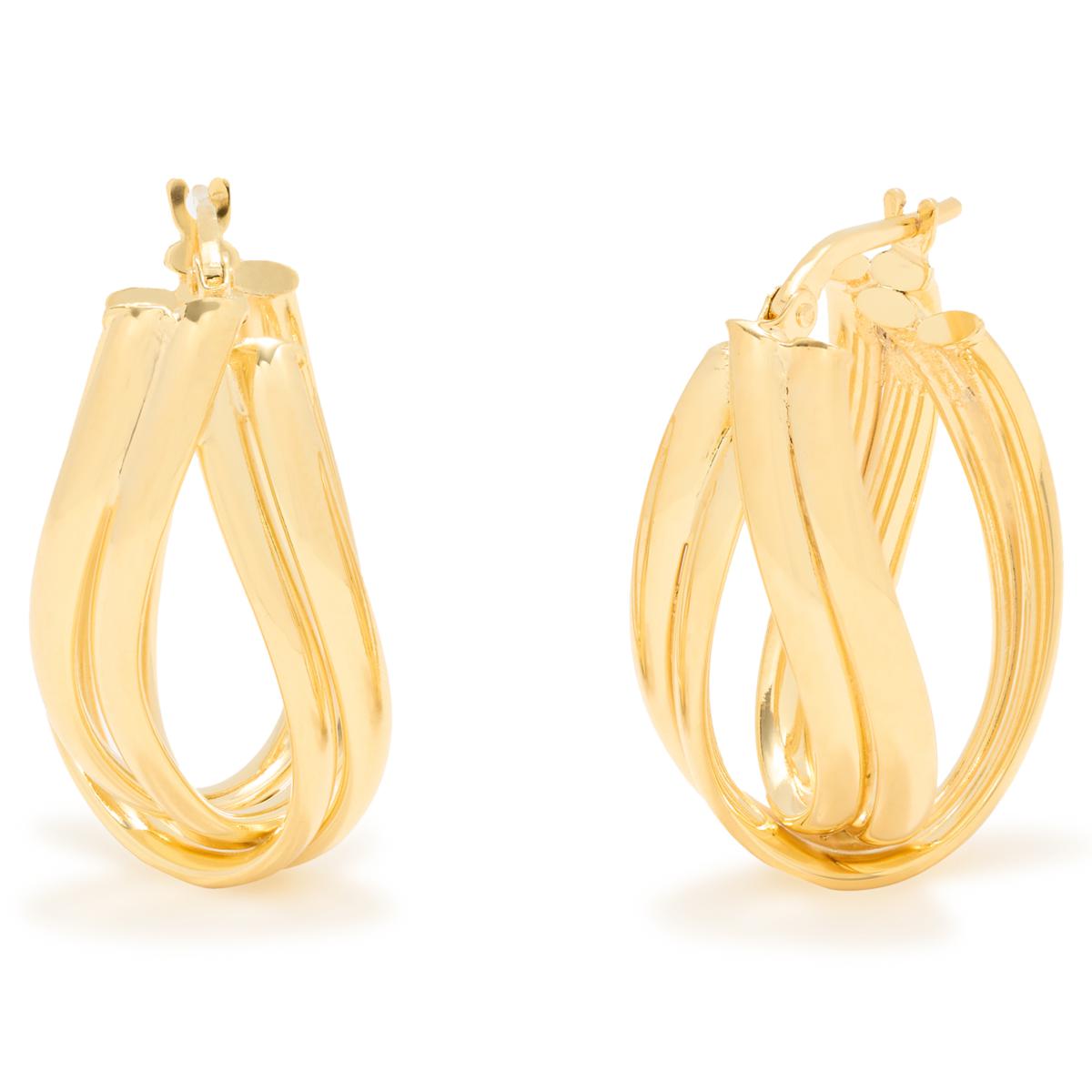 Bellezza Bronze Twisted 2-Row Oval Hoop Earrings