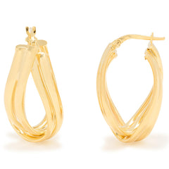 Bellezza Bronze Twisted 2-Row Oval Hoop Earrings