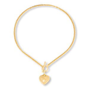 Bellezza Bronze Cristallino Bronze Cestina Necklace w/ Heart Enhancer Pendant, 18"