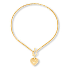 Bellezza Bronze Cristallino Bronze Cestina Necklace w/ Heart Enhancer Pendant, 18"