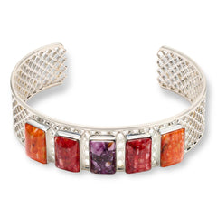 Jay King Sterling Silver Spiny Oyster Multicolor Cuff Bracelet