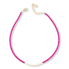 GemHues Bronze Amethyst Bead Bar Necklace, 16"