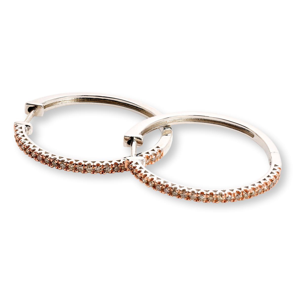 Colleen Lopez Sterling Silver 1/4ctw Diamond Hugger Hoop Earrings