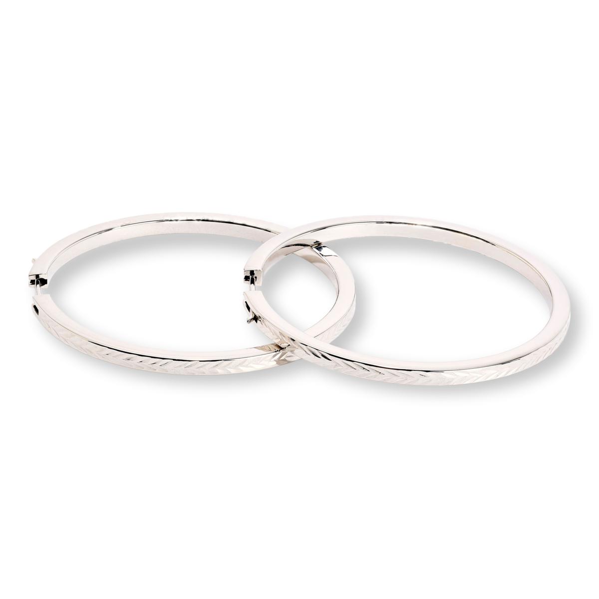 Fiorenza Sterling Silver diamond-cut Hoop Earrings, 1-1/2"