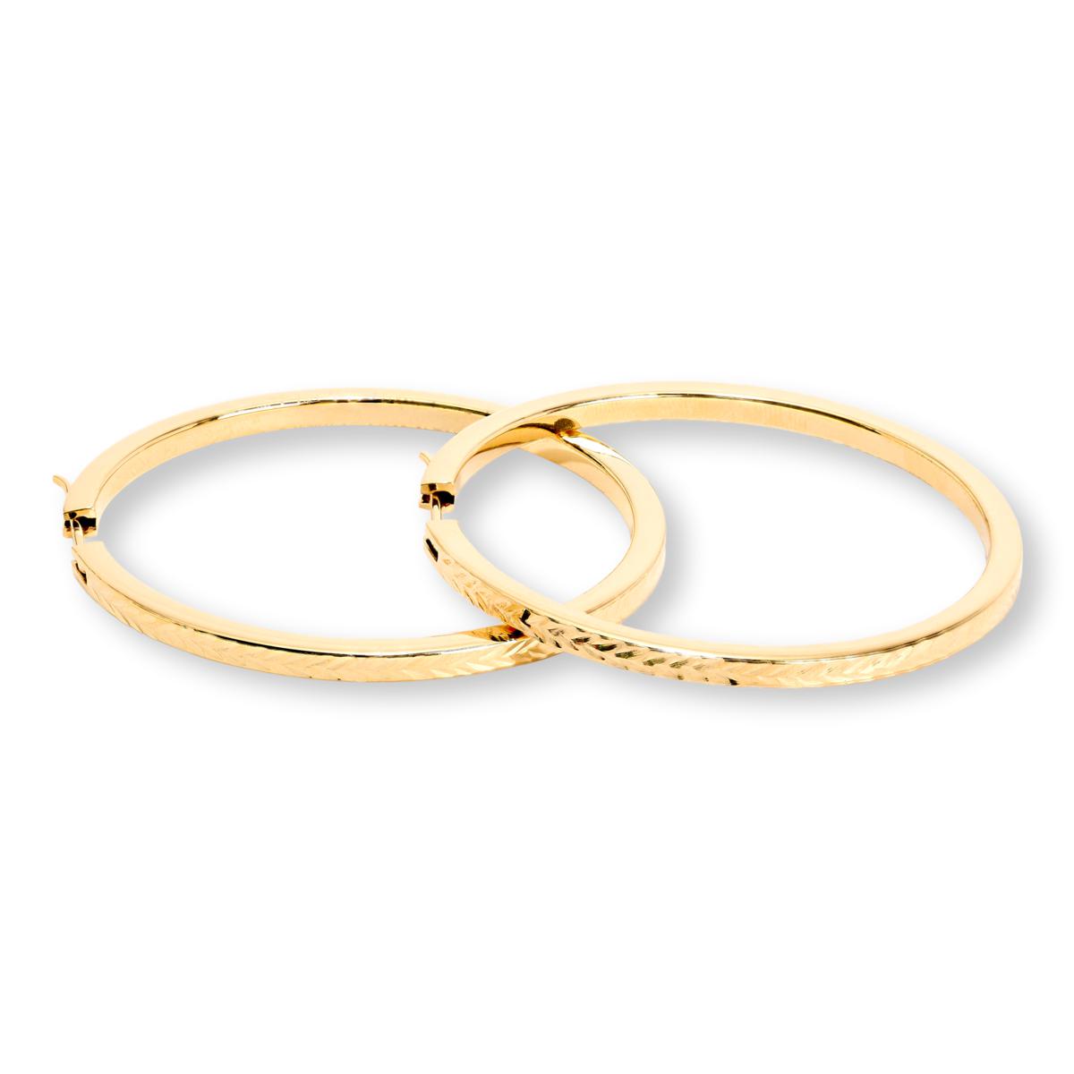 Fiorenza Sterling Silver Goldclad Diamond-cut Hoop Earrings, 1-1/2"