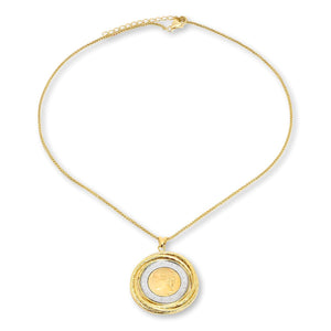 Bellezza 500 Lira Coin Bronze Pendant Spiga Chain Necklace, 18"