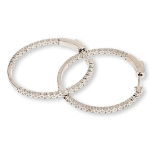 Colleen Lopez Sterling Silver 1/3ctw White Diamond Hugger Hoop Earrings