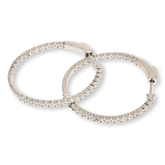 Colleen Lopez Sterling Silver 1/3ctw White Diamond Hugger Hoop Earrings