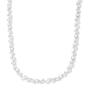Absolute Sterling Silver 42.03ctw Multi-shaped Stone Line Necklace