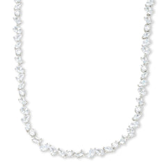 Absolute Sterling Silver 42.03ctw Multi-shaped Stone Line Necklace