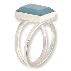 Jay King Sterling Silver Aquamarine Rectangular Ring, Size 7