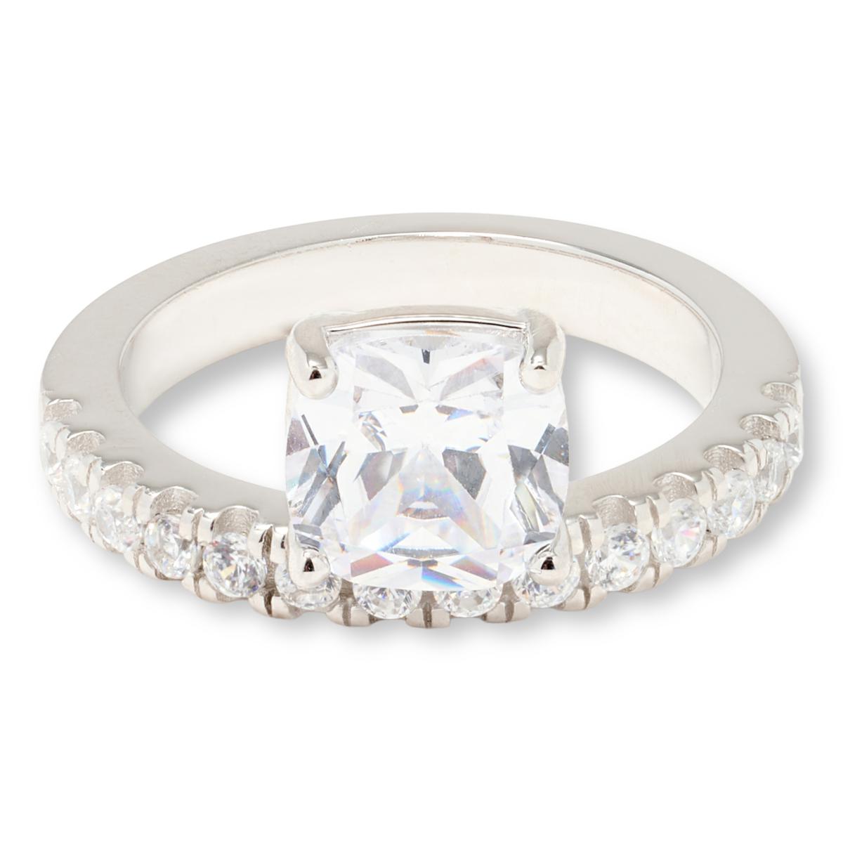 Absolute Sterling Silver 5.84ctw Cushion Cut Floating Ring, Size 5