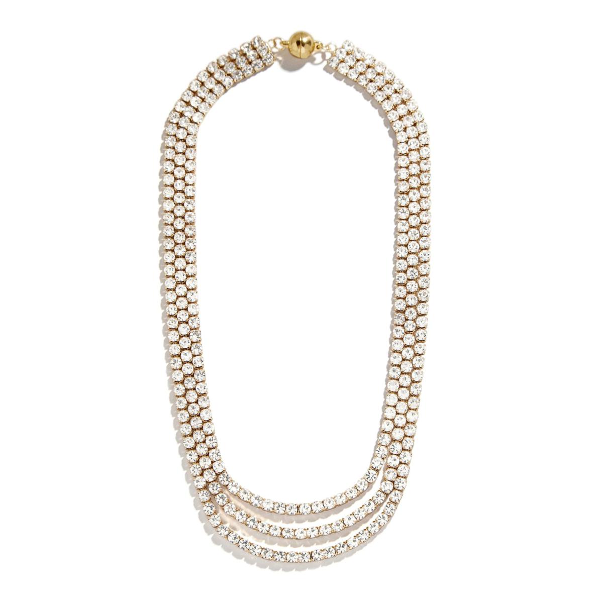 BAUBLEBAR Goldtone Three Layer Magnetic Clasp Necklace ,16"