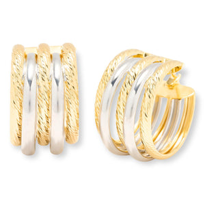 Bellezza Bronze Polished & Diamond-Cut Multi Tube Hoop Earrings