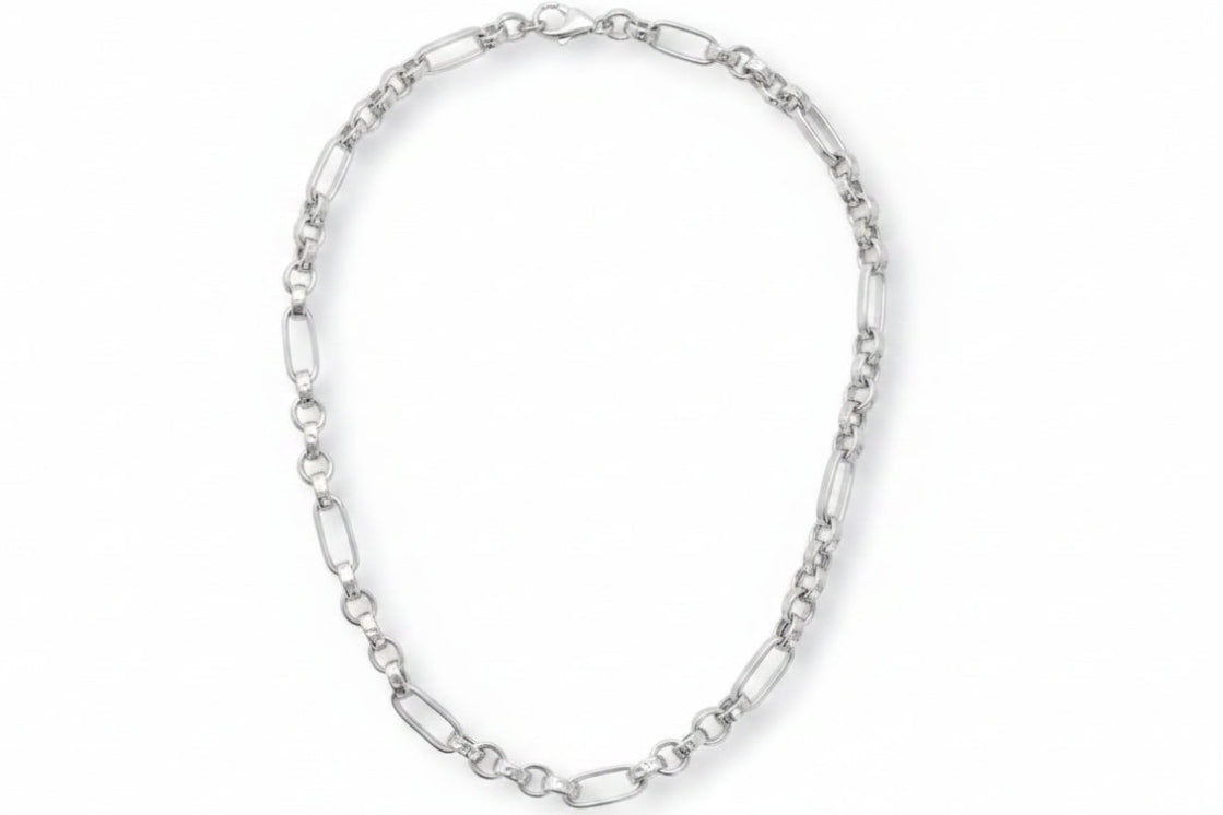 Bellezza Bronze Paperclip and Rolo Link Necklace, 18"