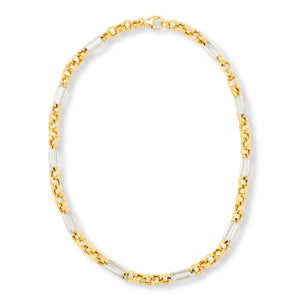 Bellezza Bronze Two-tone Paperclip & Rolo Link Necklace, 18"
