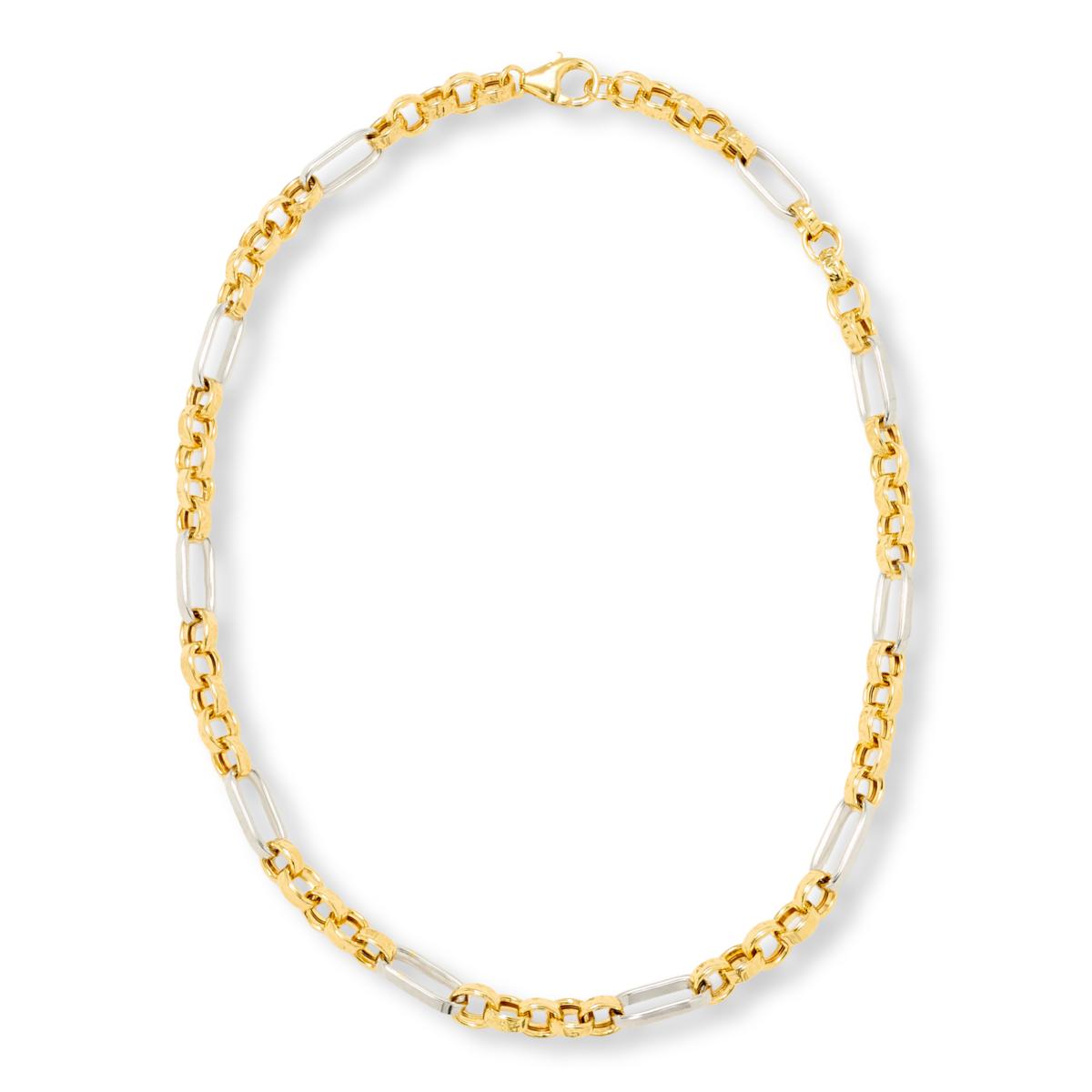 Bellezza Bronze Two-tone Paperclip & Rolo Link Necklace, 18"