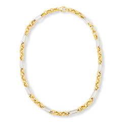 Bellezza Bronze Two-tone Paperclip & Rolo Link Necklace, 18"