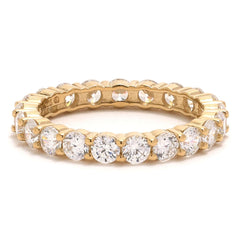Absolute Sterling Silver Goldclad  3mm Round Eternity Ring, Size 8