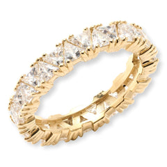 Absolute Sterling Silver  3mm Triangle Eternity Ring, Size 7