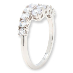 Absolute Sterling Silver 3.20ctw Graduated Round Bypass Ring, Size 8