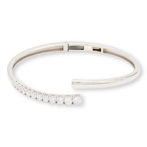 Absolute 2.75ctw Graduated Round Stone Bypass Bracelet, 6-3/4"