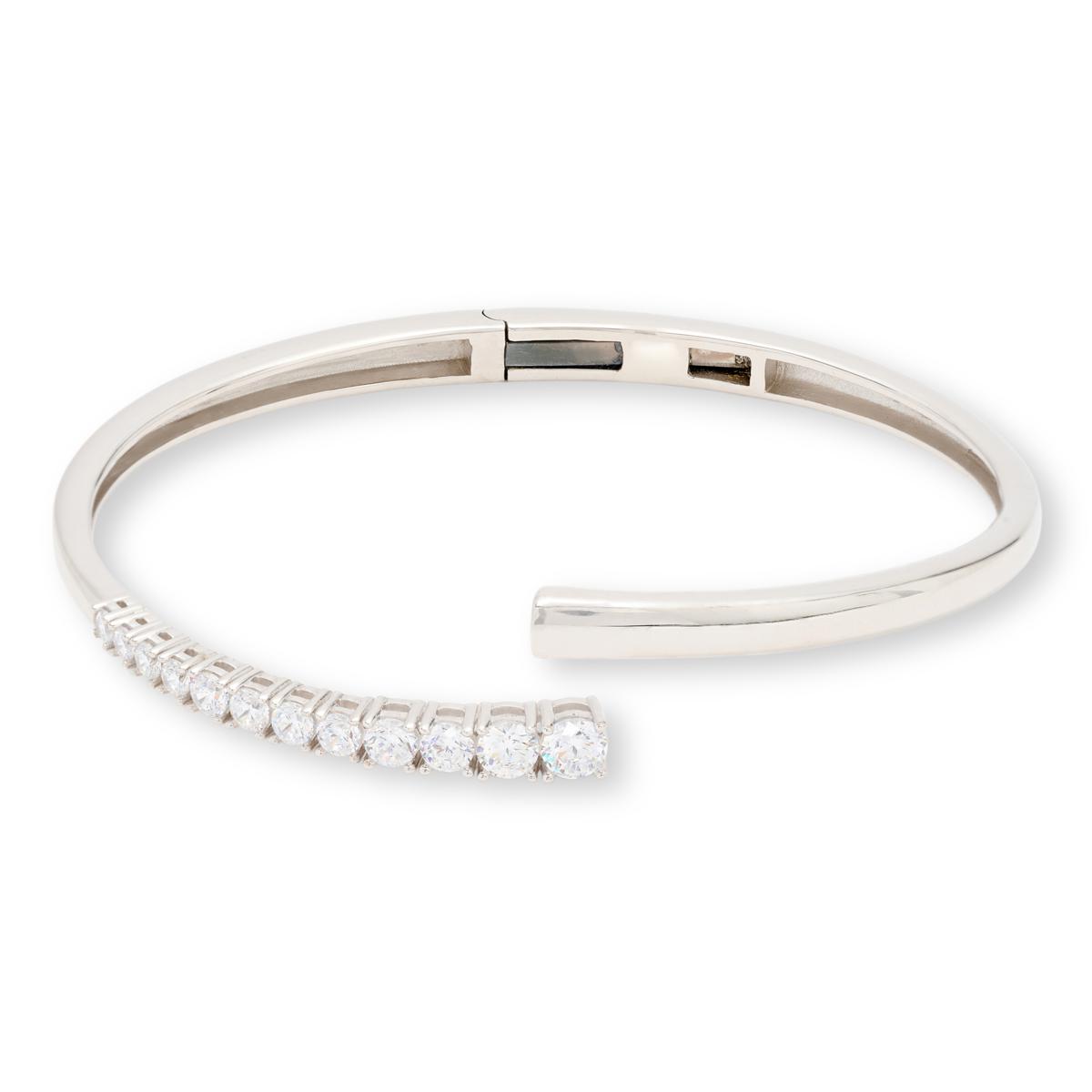 Absolute 2.75ctw Graduated Round Stone Bypass Bracelet, 6-3/4"