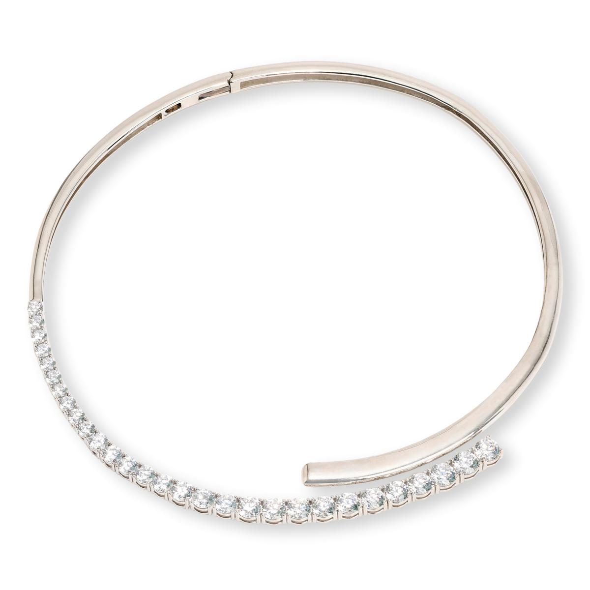 Absolute Sterling Silver 36.12ctw Graduated Round Collar Necklace, 15"