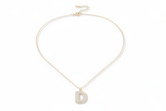 Absolute Sterling Silver Goldclad Puffy Initial "D" Pendant with Chain