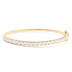 Absolute Sterling Silver Goldclad Triangle Magnetic Clasp Tennis Bangle Bracelet, 7-1/4"