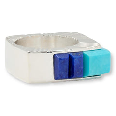 Jay King Sterling Silver Sonoran Blue Turquoise & Lapis 3D Inlay Ring, Size 9