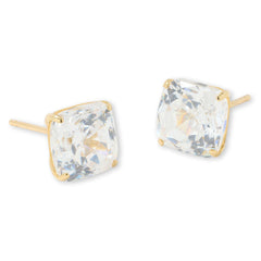 Absolute 10K Gold 4ctw 100-Facet Princess Stud Earrings