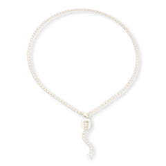 Imperial Silver Diamond-Cut Wheat Design Lariat Necklace, 18"