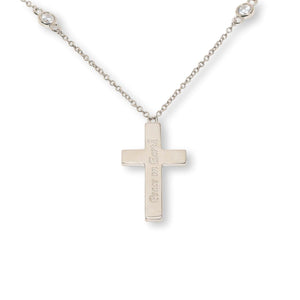 Absolute Sterling Silver 2.50ctw Platinum-Plated Cross Necklace