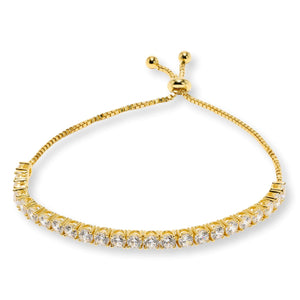 Absolute Sterling Silver Goldclad 4mm Round Adjustable Tennis Bolo Bracelet