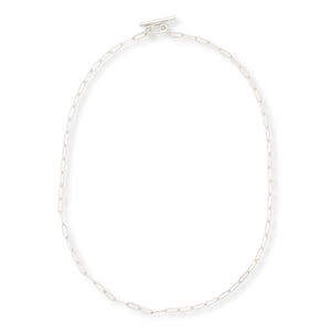 Fiorenza Sterling Silver Paperclip Toggle Necklace, 18"