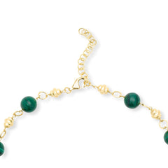 Rarities Sterling Silver Gold-Plated Malachite Statement Drop Necklace,  18"