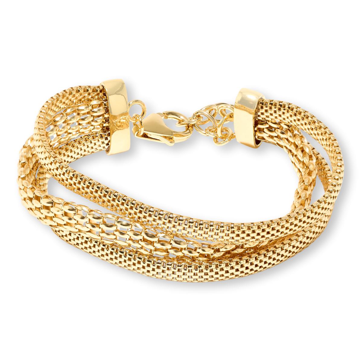 Bellezza Bronze Popcorn Chain 3-Row Bracelet, 7"