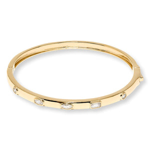Absolute Sterling Silver Multi Cut Bangle Bracelet