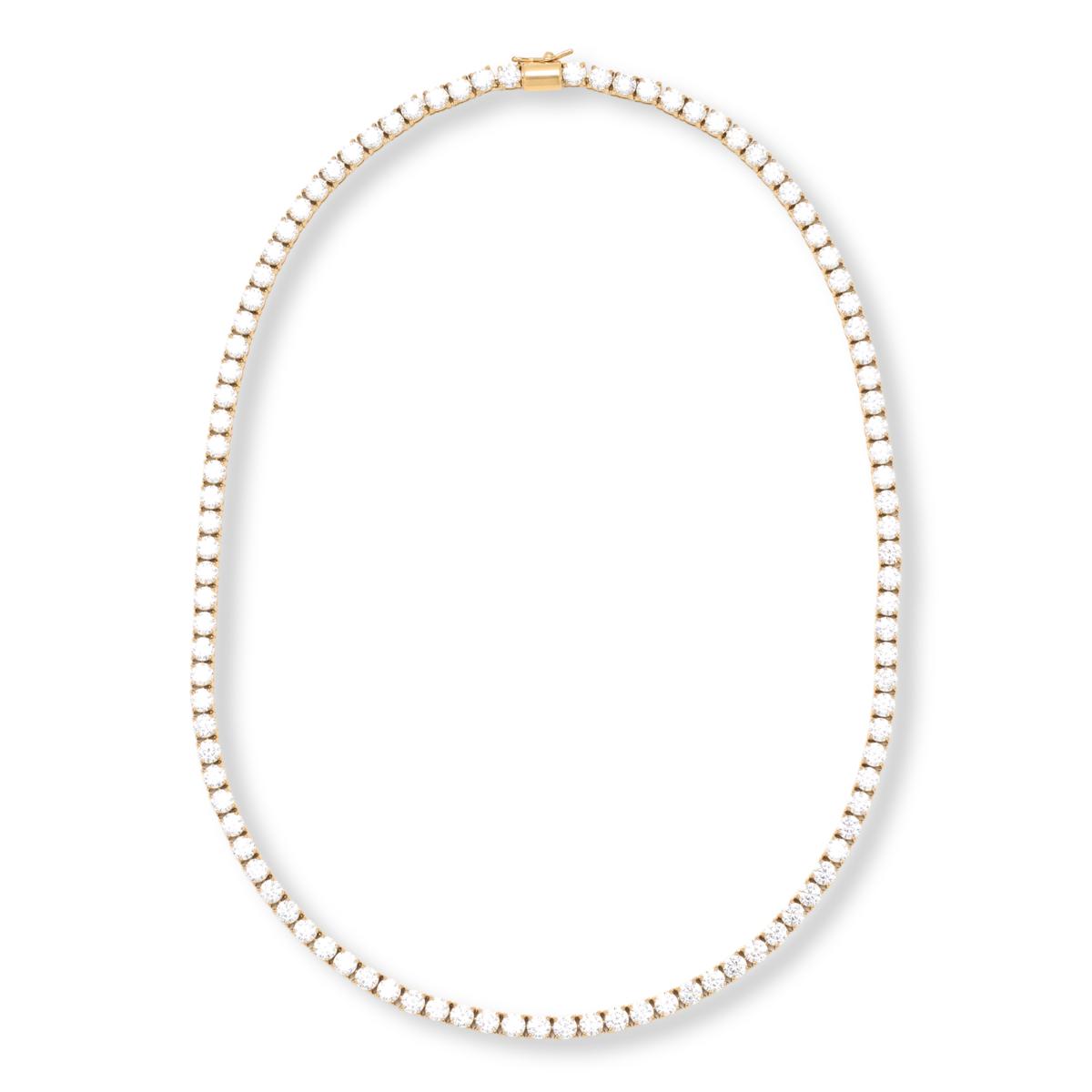 Absolute Stainless Steel Goldtone 4mm Round Magnetic Clasp Tennis Necklace, 18"