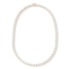 Absolute Stainless Steel Goldtone 4mm Round Magnetic Clasp Tennis Necklace, 18"