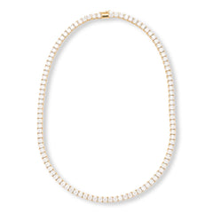 Absolute Goldtone4mm Princess Magnetic Clasp Tennis Necklace. 18"