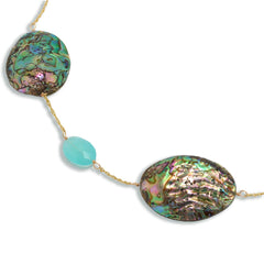 Connie Craig Carroll Jewelry Multicolor Abalone & Gemstones Necklace