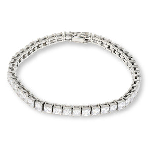 Absolute Stainless Steel Princess Stone Magnetic Bracelet, 6-3/4"