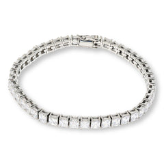 Absolute Stainless Steel Princess Stone Magnetic Bracelet, 6-3/4"