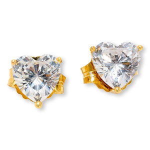 Absolute Sterling Silver Goldclad 9mm Heart Stud Earrings